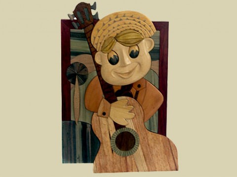 Pelusín del Monte Cuba. Ensamble y Talla en Madera Autor: Elio Sánchez, artesano artista de la madera